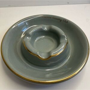 VINTAGE HALL CERAMIC GRAY ASHTRAY - a Seaview Country Club Souvenir - USA #666